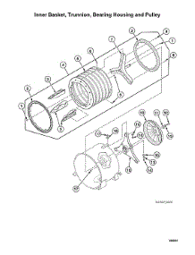 Inner Basket / Trunnion / Bearing Housing / Pulley parts for Speed Queen Laundry Center ATGE9AGP113TW01 from AppliancePartsPros.com