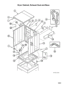 Dryer Cabinet / Exhaust Duct / Base parts for Speed Queen Laundry Center ATGE9AGP113TW01 from AppliancePartsPros.com