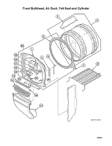 Front Bulkhead / Air Duct / Felt Seal / Cylinder parts for Speed Queen Laundry Center ATGE9ASP115TW01 from AppliancePartsPros.com