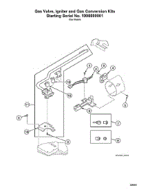 Gas Valve / Igniter / Gas Conversion Kits Start Serial #1908000001 parts for Speed Queen Laundry Center ATGE9ASP115TW01 from AppliancePartsPros.com