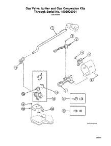 Gas Valve / Igniter / Gas Conversion Kits Thru Serial #1908000001 parts for Speed Queen Laundry Center ATGE9ASP116TW01 from AppliancePartsPros.com
