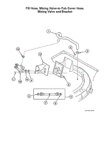 Fill Hose / Mixing Valve-To-Tub Cover Hose / Mixing Valve / Bracket parts for Alliance Washer AWN432SP113TW01 from AppliancePartsPros.com
