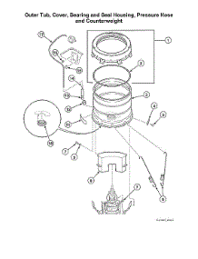 Outer Tub / Cover / Bearing / Seal Housing / Pressure Hose / Counterweight parts for Alliance Washer AWN432SP113TW01 from AppliancePartsPros.com