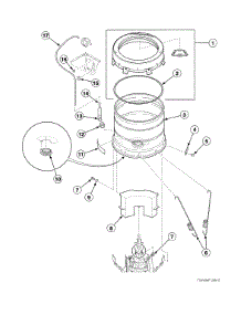 Outer Tub / Cover / Bearing / Seal Housing / Pressure Hose parts for Alliance Washer AWN432SP113TW04 from AppliancePartsPros.com