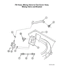 Fill Hose / Mixing Valve-To-Tub Cover Hose / Bracket parts for Alliance Washer AWN43RSN115TW01 from AppliancePartsPros.com