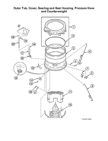 Outer Tub / Cover / Bearing / Seal Housing / Pressure Hose parts for Alliance Washer AWN43RSN115TW01 from AppliancePartsPros.com