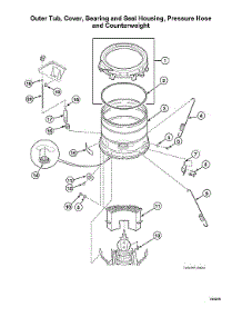 Outer Tub / Cover / Bearing / Seal Housing / Pressure Hose / Counterweight parts for Speed Queen Washer AWN43RSN116TW01 from AppliancePartsPros.com