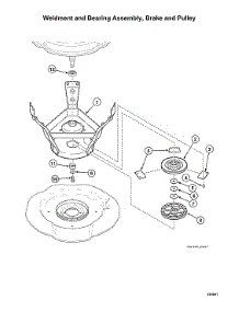 Weldment / Bearing Assy / Brake / Pulley parts for Speed Queen Washer AWN632SP116TW01 from AppliancePartsPros.com