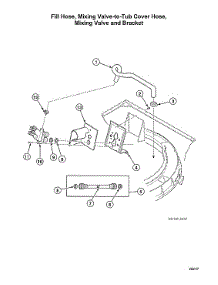 Fill Hose / Mixing Valve-To-Tub Cover Hose / Mixing Valve / Bracket parts for Speed Queen Washer AWNE92SP113TW01-START-S#1501 from AppliancePartsPros.com