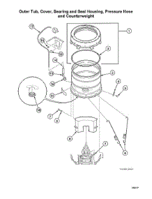 Outer Tub / Cover / Bearing / Seal Housing / Pressure Hose / Counterweight parts for Speed Queen Washer AWNE92SP113TW01-START-S#1501 from AppliancePartsPros.com