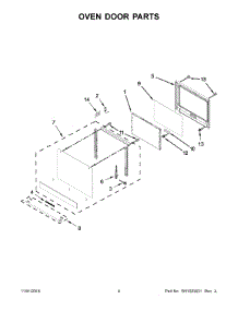 Oven Door Parts parts for Amana Electric Wall Oven AWO6313SFB01 from AppliancePartsPros.com
