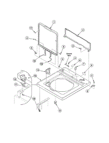 Top / Lid / Hood Back Panel parts for Alliance Washer AWS45NW from AppliancePartsPros.com