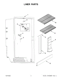 Liner Parts parts for Amana Upright Freezer AZF33X16DW09 from AppliancePartsPros.com