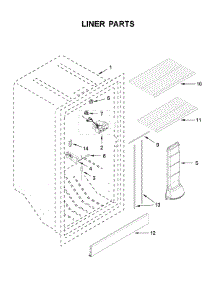 Liner Parts parts for Amana Upright Freezer AZF33X18DW04 from AppliancePartsPros.com