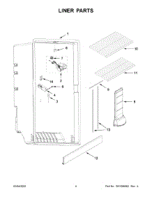 Liner Parts parts for Amana Upright Freezer AZF33X18DW06 from AppliancePartsPros.com