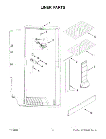 Liner Parts parts for Amana Upright Freezer AZF33X18DW07 from AppliancePartsPros.com