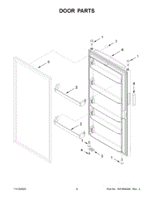 Door Parts parts for Amana Upright Freezer AZF33X18DW07 from AppliancePartsPros.com