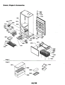 Drawer, Hinges And Accessories parts for Amana Bottom-Mount Refrigerator B136CAL1-P1318403W from AppliancePartsPros.com