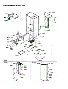 Roller Assembly And Back Unit parts for Amana Bottom-Mount Refrigerator B136CAL3-P1318401W from AppliancePartsPros.com