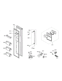 Freezer Door parts for Bosch Side-By-Side Refrigerator B20CS50SNS/02 from AppliancePartsPros.com