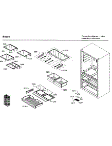 Shelf & Drawer Asy parts for Bosch Bottom-Mount Refrigerator B21CL80SNS/02 from AppliancePartsPros.com