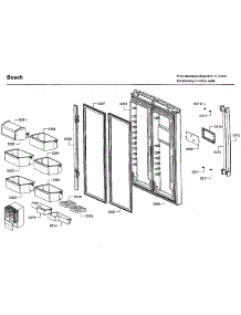 Door & Shelf Asy parts for Bosch Bottom-Mount Refrigerator B21CL80SNS/02 from AppliancePartsPros.com