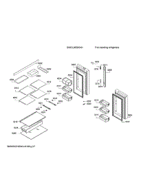 Refrigerator Doors & Shelves parts for Bosch Bottom-Mount Refrigerator B36CL80ENS/01 from AppliancePartsPros.com