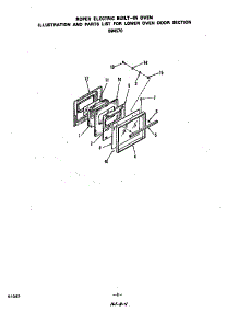 Lower Oven Door parts for Roper Electric Range B9457*0 from AppliancePartsPros.com