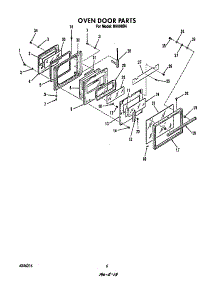 Oven Door parts for Roper Electric Range B9608*4 from AppliancePartsPros.com