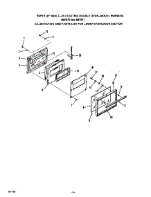 Lower Oven Door parts for Roper Electric Range B9757*0 from AppliancePartsPros.com
