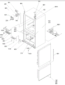 Control, Hinges & Shields parts for Amana Bottom-Mount Refrigerator BB20V1S-P1321314WS from AppliancePartsPros.com