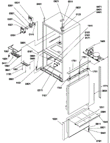 Controls / Shields / Hinges / Trim parts for Amana Bottom-Mount Refrigerator BBI20TPL-P1199102WL from AppliancePartsPros.com