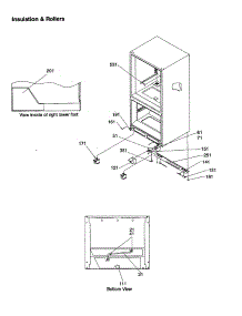 Insulation And Rollers parts for Amana Bottom-Mount Refrigerator BCI21V1W-P1325023WW from AppliancePartsPros.com