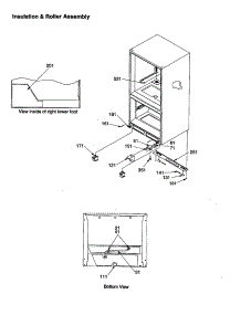 Insulation And Roller Assembly parts for Amana Bottom-Mount Refrigerator BCI21VW-P1325005WW from AppliancePartsPros.com