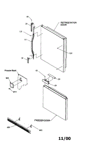 Door Handles And Accessories parts for Amana Bottom-Mount Refrigerator BG21VC-P1325013WC from AppliancePartsPros.com