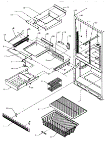 Refrigerator / Freezer Shelving parts for Amana Bottom-Mount Refrigerator BH20S5L-P1196501W from AppliancePartsPros.com