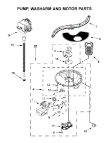 Pump, Washarm And Motor Parts parts for Whirlpool Dishwasher BLB14FRANA0 from AppliancePartsPros.com