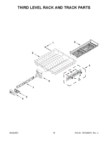 Third Level Rack And Track Parts parts for Whirlpool Dishwasher BLB14GRANA1 from AppliancePartsPros.com