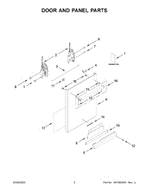 Door And Panel Parts parts for Whirlpool Dishwasher BLB14GRANA2 from AppliancePartsPros.com