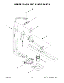 Upper Wash And Rinse Parts parts for Whirlpool Dishwasher BLB14GRANA2 from AppliancePartsPros.com
