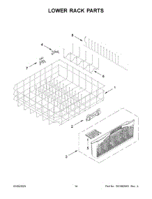 Lower Rack Parts parts for Whirlpool Dishwasher BLB14GRANA2 from AppliancePartsPros.com