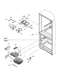 Crisper / Freezer Feature parts for Amana Bottom-Mount Refrigerator BR18V1S-P1320707WS from AppliancePartsPros.com