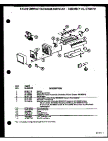 8 Cube Compact Ice Maker (Ic3k / P7621310w) parts for Amana Bottom-Mount Refrigerator BR20M-P7812519W from AppliancePartsPros.com