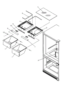 Crisper Compartment parts for Amana Bottom-Mount Refrigerator BR22S6W-P1196703WW from AppliancePartsPros.com