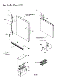 Door Handles And Accessories parts for Amana Bottom-Mount Refrigerator BR22V1E-P1325024WB from AppliancePartsPros.com