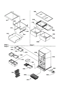 Shelving parts for Amana Bottom-Mount Refrigerator BRF20TL-P1199202WL from AppliancePartsPros.com