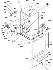Controls / Shields / Hinges / Trim parts for Amana Bottom-Mount Refrigerator BRF20TW-P1199202WW from AppliancePartsPros.com