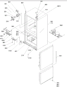 Control, Hinges & Shields parts for Amana Bottom-Mount Refrigerator BRF20VCPER-P1321312WB from AppliancePartsPros.com