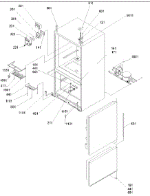 Control, Hinges & Shields parts for Amana Bottom-Mount Refrigerator BRF20VW-P1321309WW from AppliancePartsPros.com