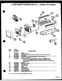 8 Cube Compact Ice Maker (Ic3k / P7621310w) parts for Amana Bottom-Mount Refrigerator BX20N-P7812527W from AppliancePartsPros.com